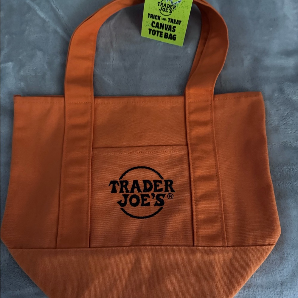 Trader Joe's Orange Canvas Tote Bag